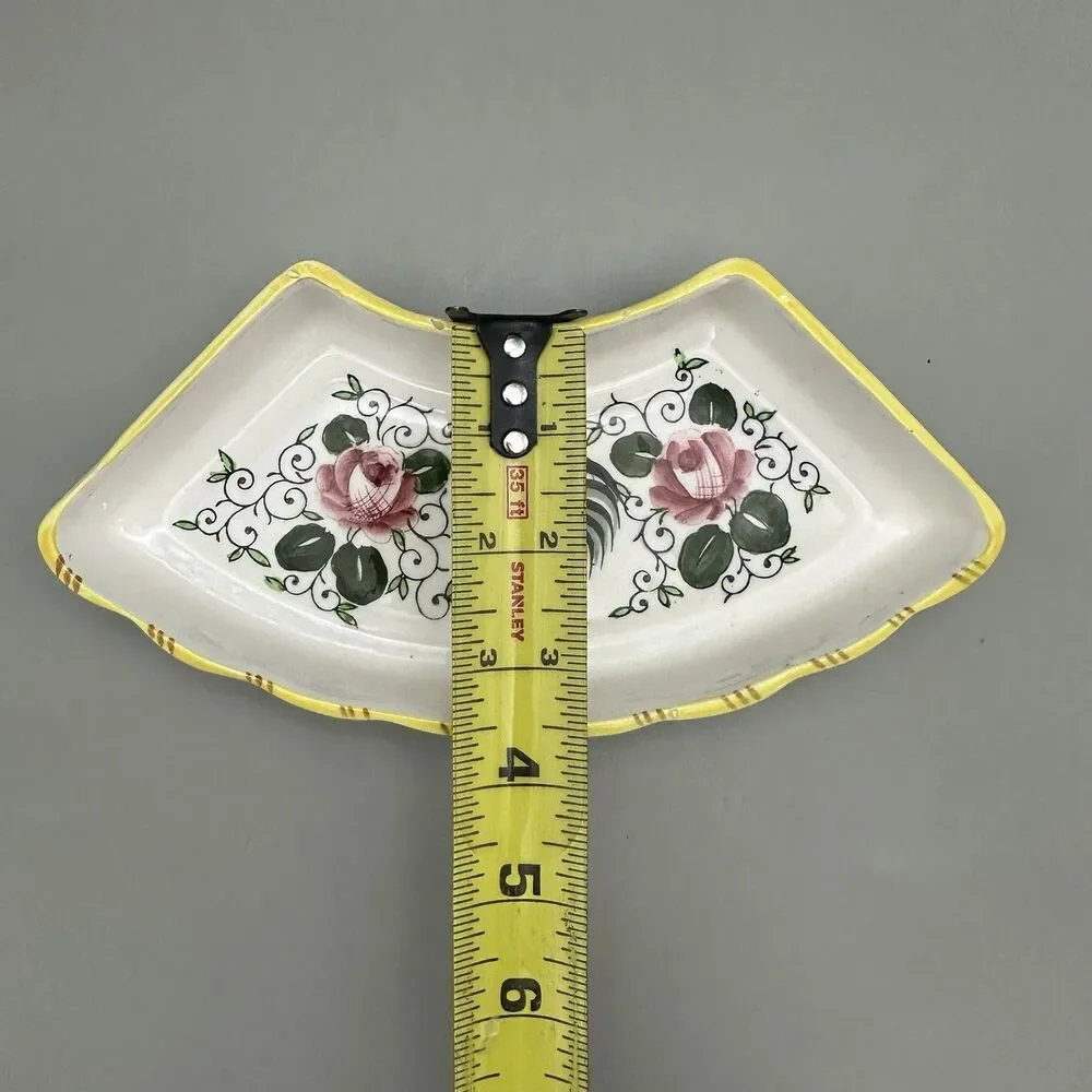 Early Provincial Rooster Lazy Susan Replacement Dishes Hand Painted Japan Set 2
